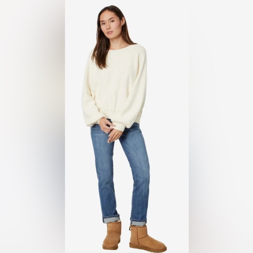 Free People “Found My Friend” Cream Crew Neck Pullover
